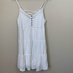 ❤️ Blue Rain white Smock tiered mini casual dress